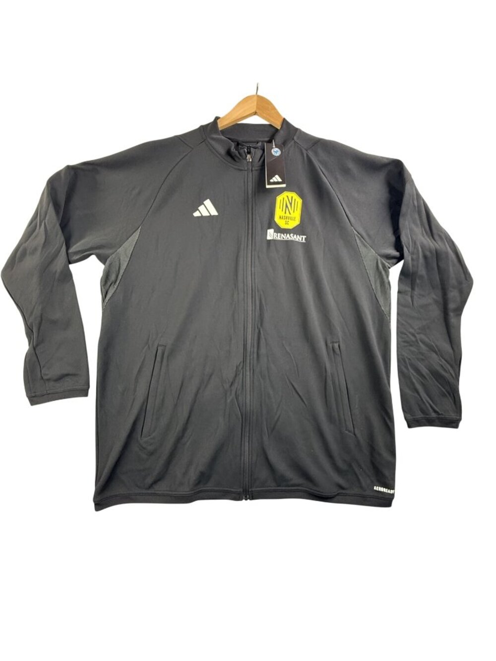 Nashville SC Jacket Mens 2XL Black MLS Soccer Adidas Full Zip Track AEROREADY